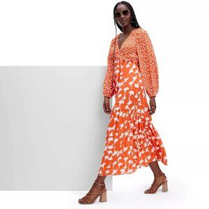 Women's V-Neck Ginkgo Cherry Tomato Maxi Dress - DVF for Target XXS